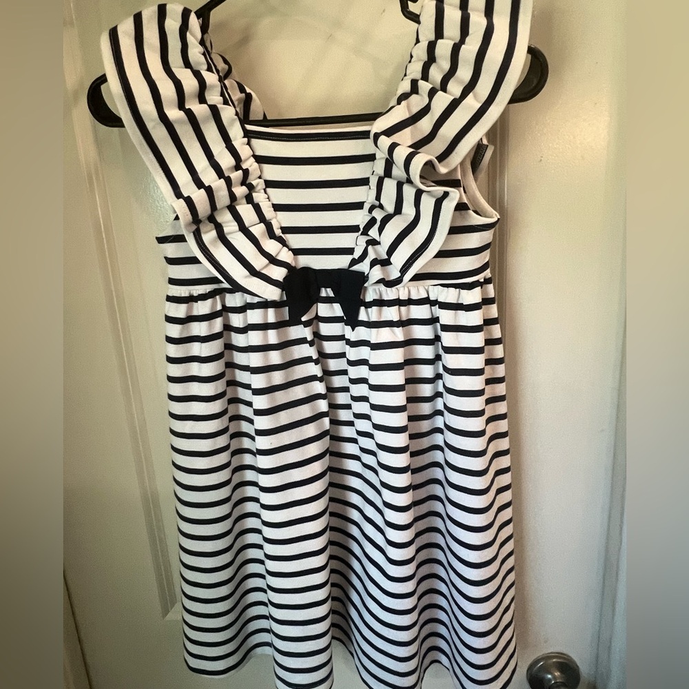 Striped Black and White Kids Dress